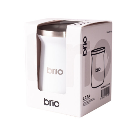 Mate De Acero Inoxidable brio Alto Diseño Clásico Blanco