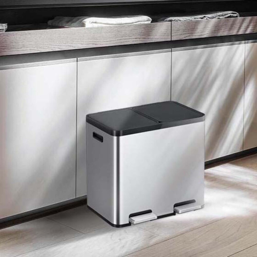 PAPELERA ACERO-INOXIDABLE GRIS EK9125MT