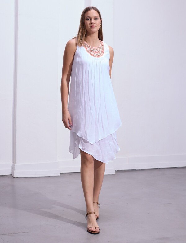Vestido Det Bordado BLANCO