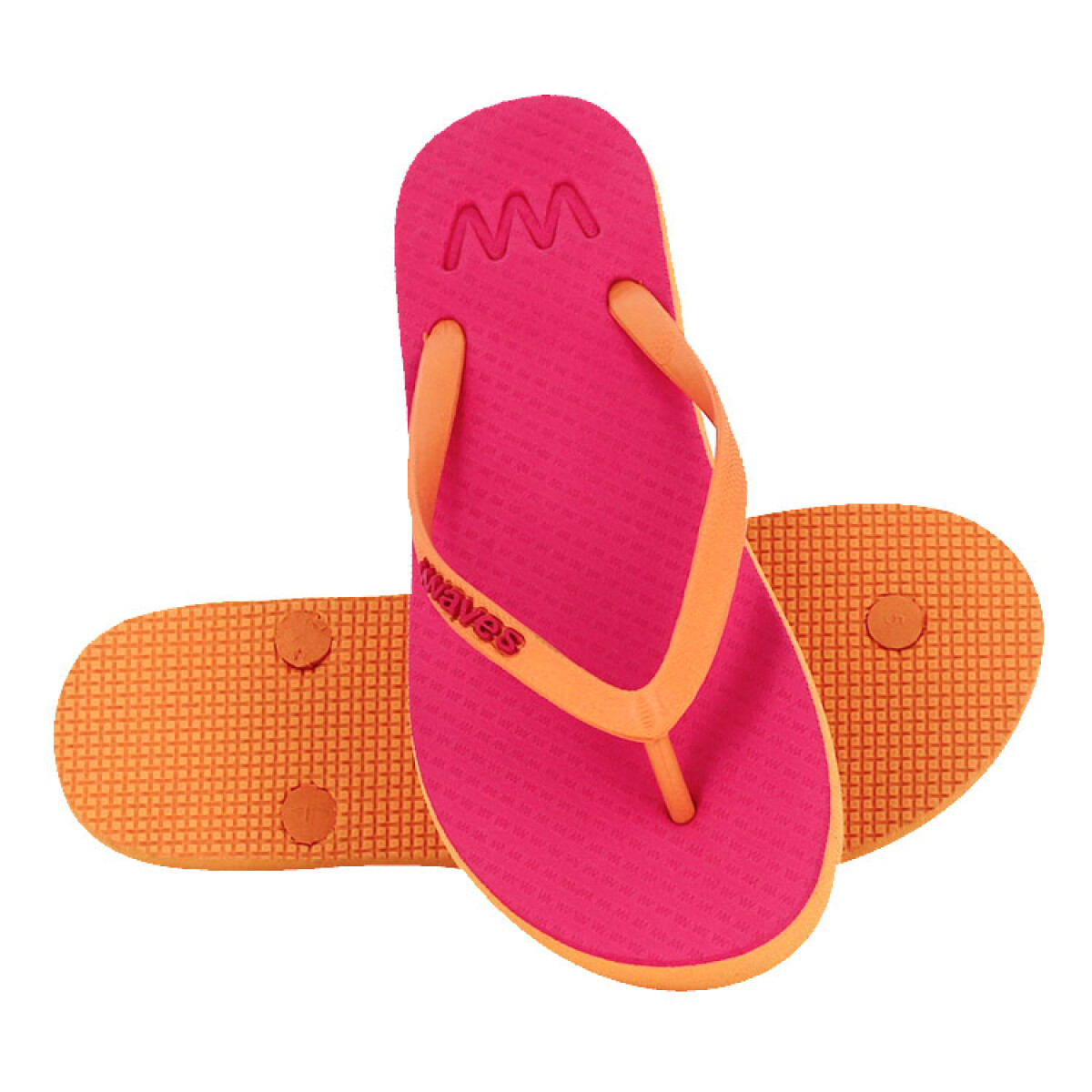 Sandalias Ojotas De Mujer Flip Flops Waves - Rosa y Naranja 