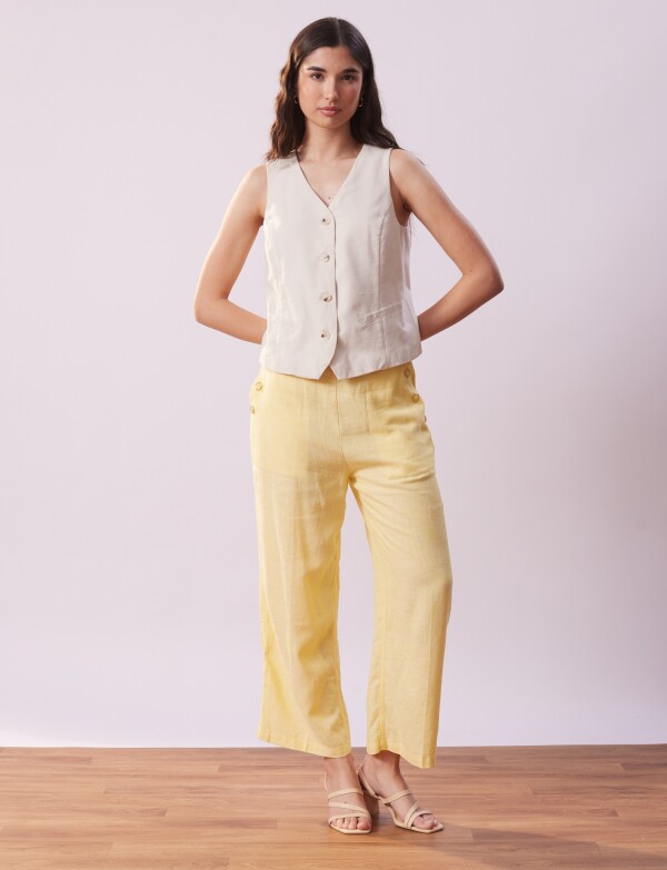 Capri Lino Botones AMARILLO