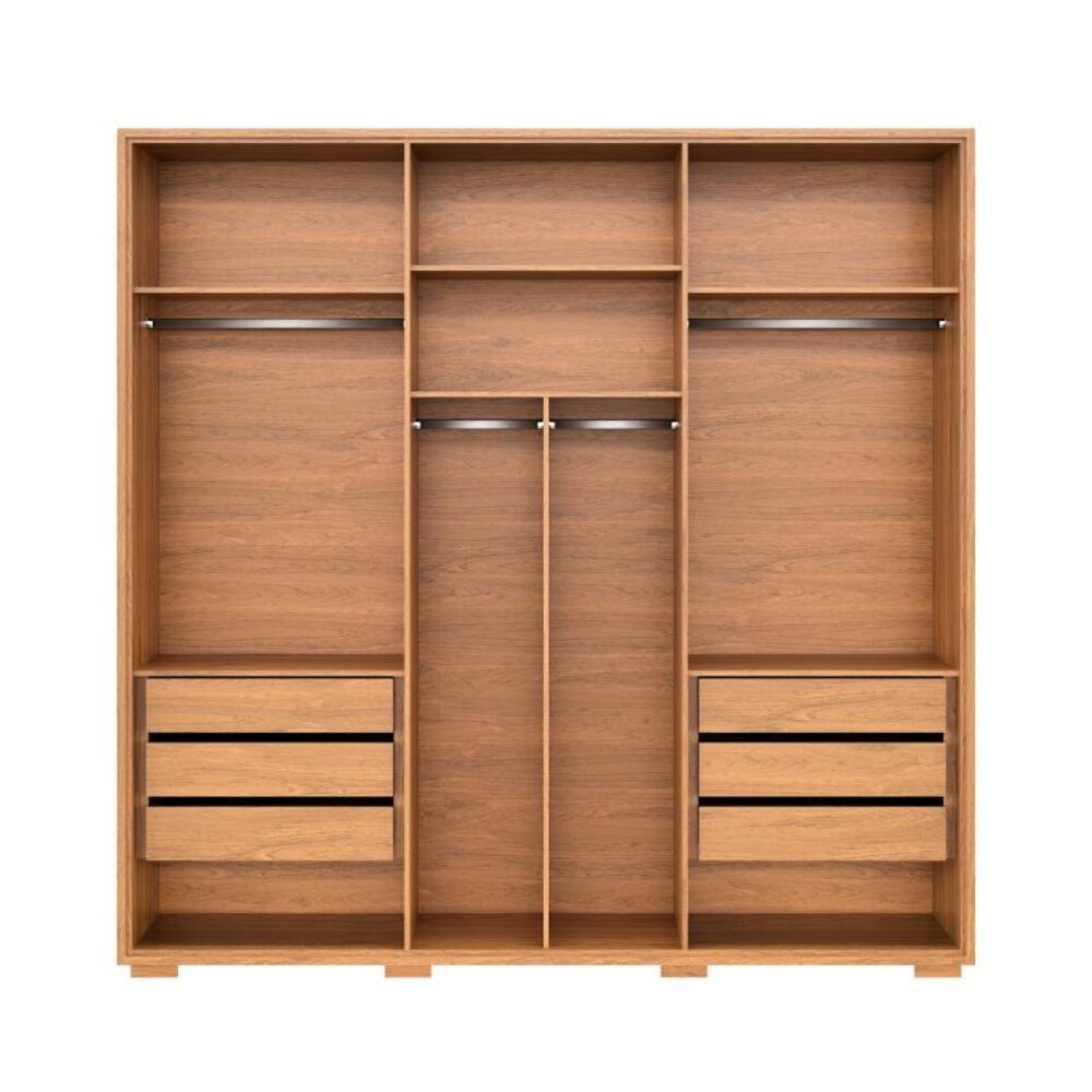 Ropero con Espejo 6 puertas - Moderna Marrón y Arena
