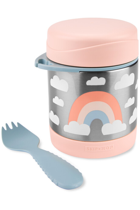 Tupper de acero inoxidable con cubierto diseño arcoíris Tupper de acero inoxidable con cubierto diseño arcoíris