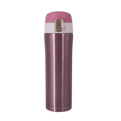 BOTELLA C/ABRE FACIL AC.INOX 450ML ROSA