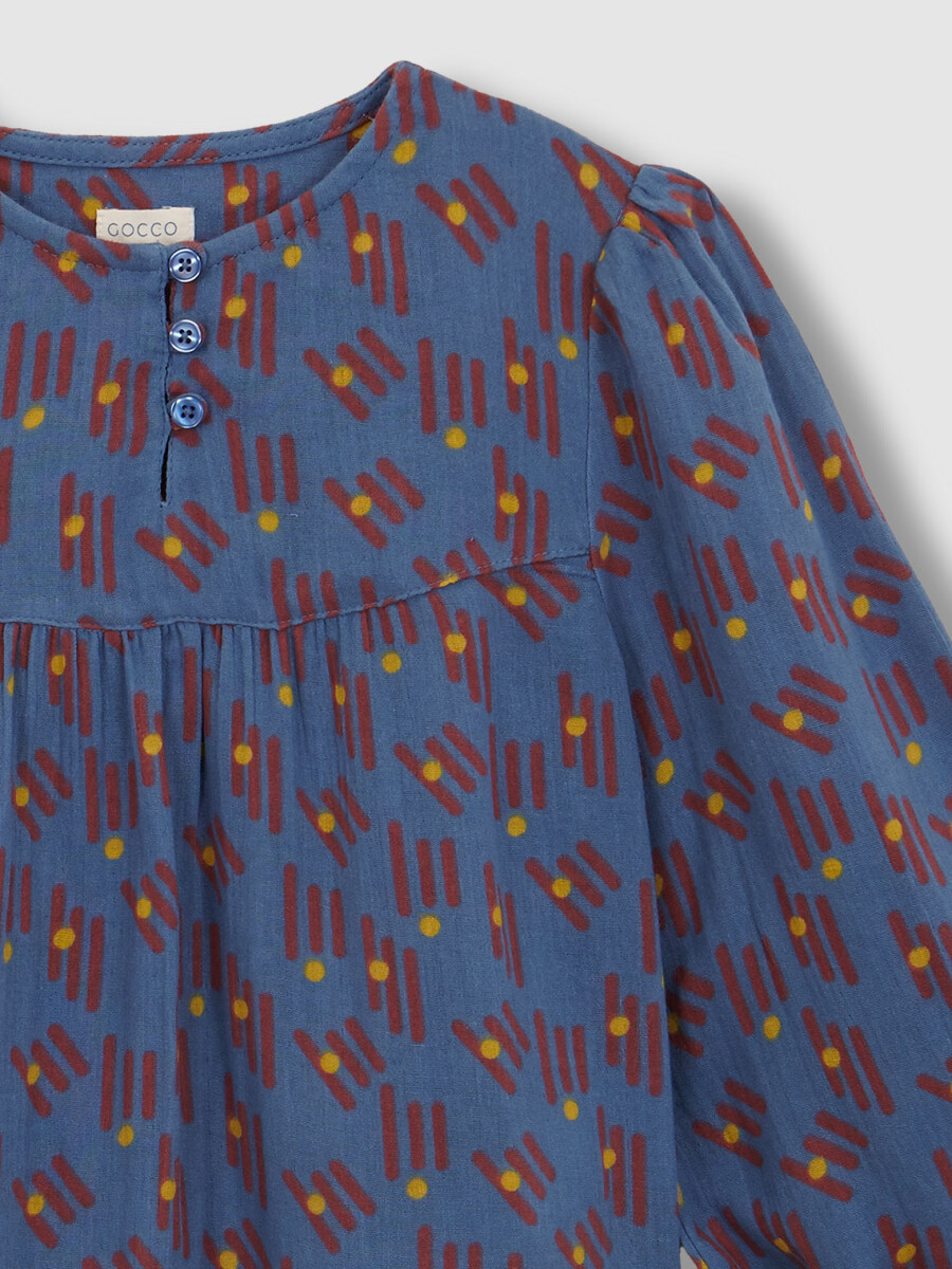 Blusa Estampado Geometrico Azulado