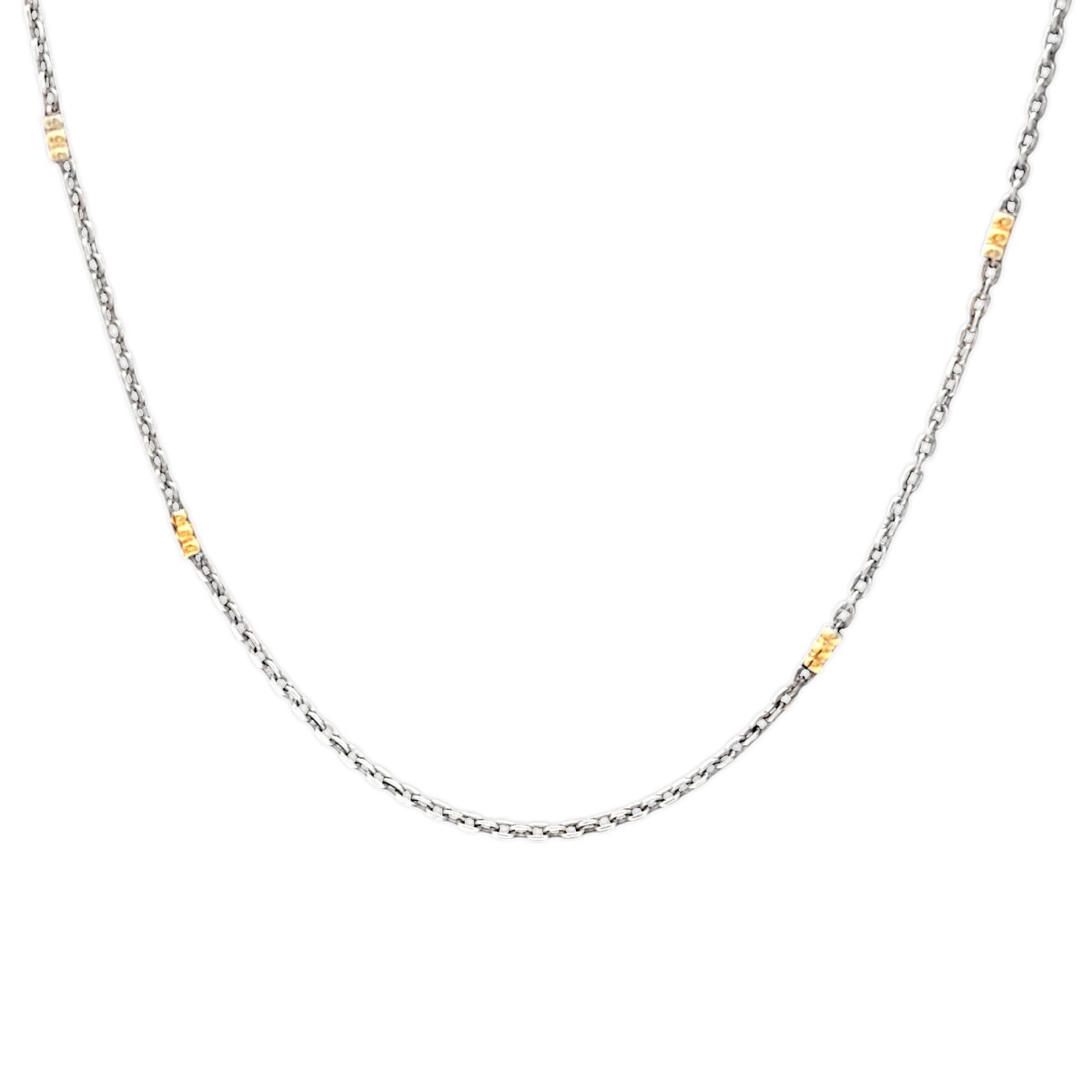 Cadena Force fina - Plata y Oro - Sin piedra - CD5058 - sinpiedra 