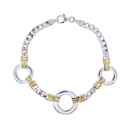 Pulsera de plata 925 y double en oro 18 ktes. Pulsera de plata 925 y double en oro 18 ktes.