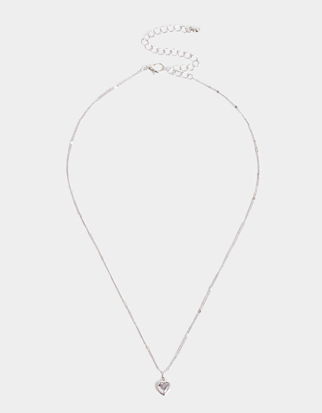 Cadena Corta con Dije Con cubic zirconia Collar Con Dije Con Cubic Zirconia - Plateado