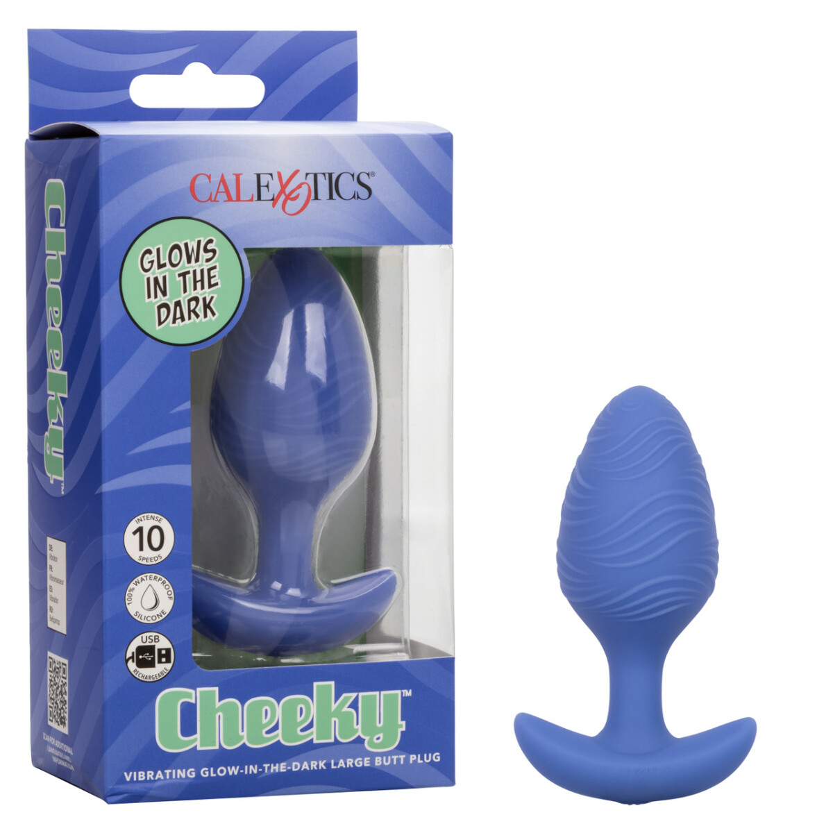 Plug Anal Vibrador Brilla en la Oscuridad Cheeky Violeta 