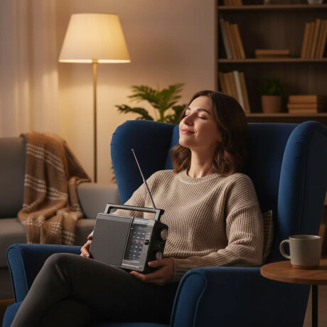 Radio Clásica Portátil Nordmende AM/FM/SW Recargable USB Negro