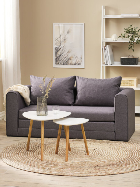 Mesa auxiliar TAPS 55x55 blanco/bambú Mesa auxiliar TAPS 55x55 blanco/bambú