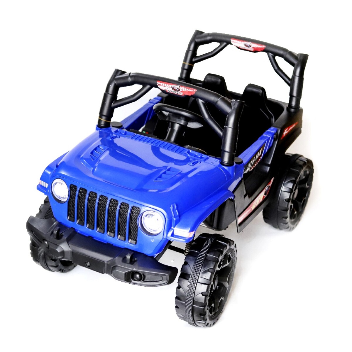 Jeep 4x4 Niños Auto Motor a Batería Control Luces Música USB - Azul 