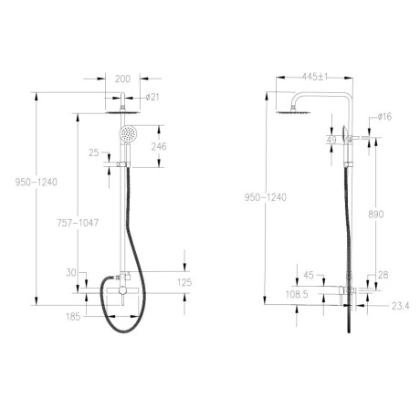 GRIFERIA BARRA DE DUCHA EXTERIOR BRUSHED NICKEL 000