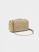Bolso De Hombro De Efecto Rafia natural