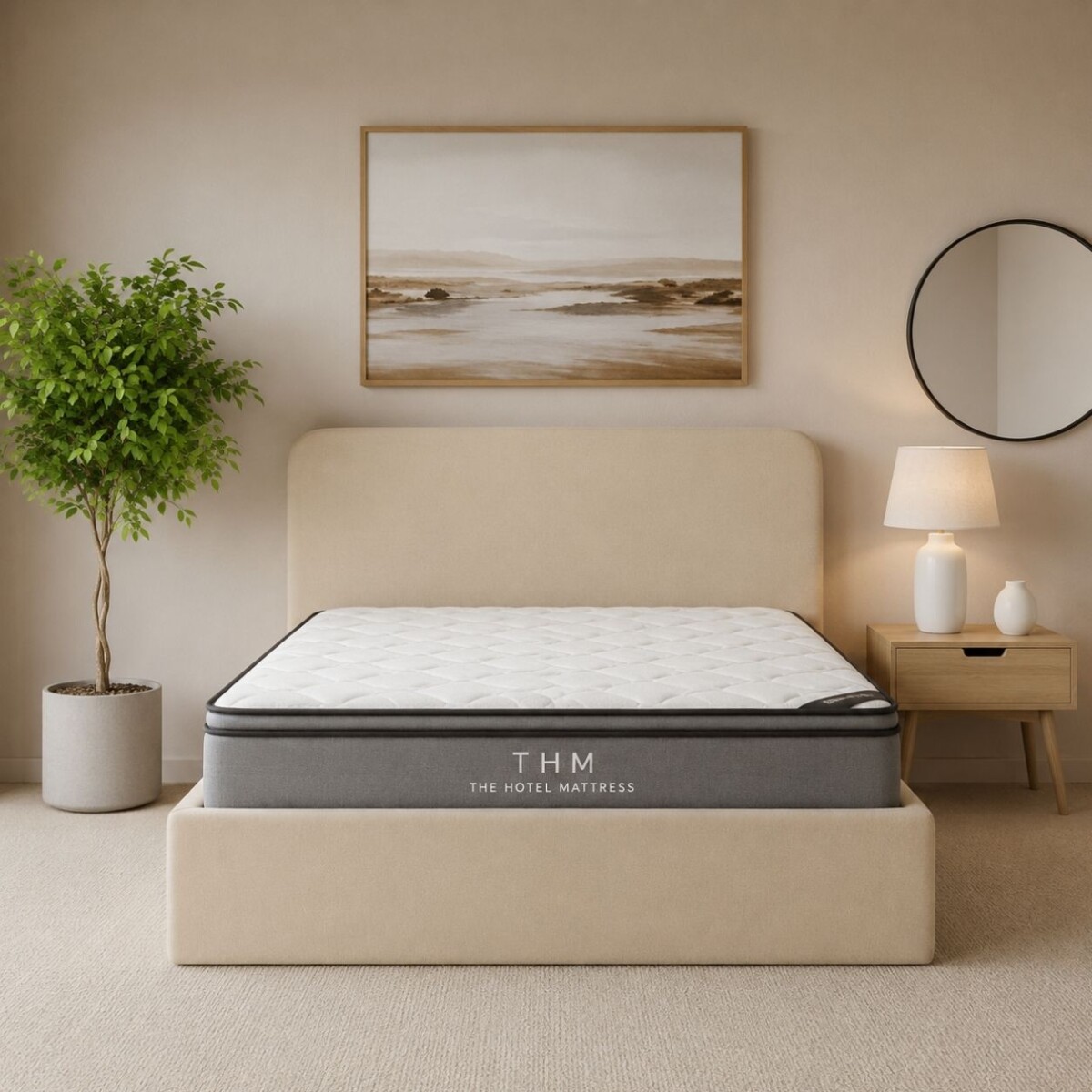 Sommier Baul 2 Plazas HAMPTONS Hybrid Ruthenium Con Respaldo 