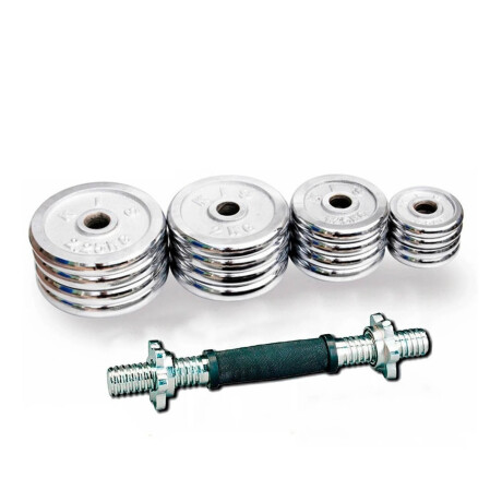 Set Mancuerna Maciza Cromada C/ Rosca + 10 Kilos 4x2.5kg