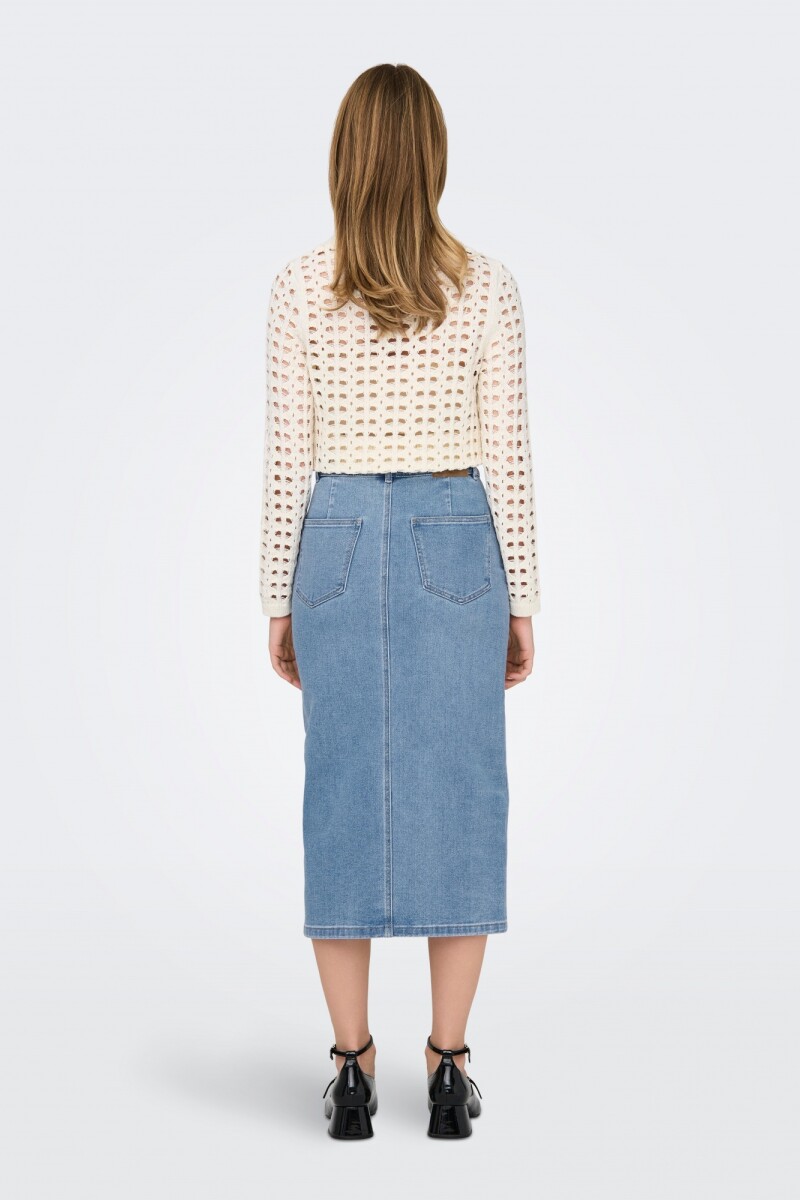 Falda Siri Denim Efecto Tubo Light Blue Denim