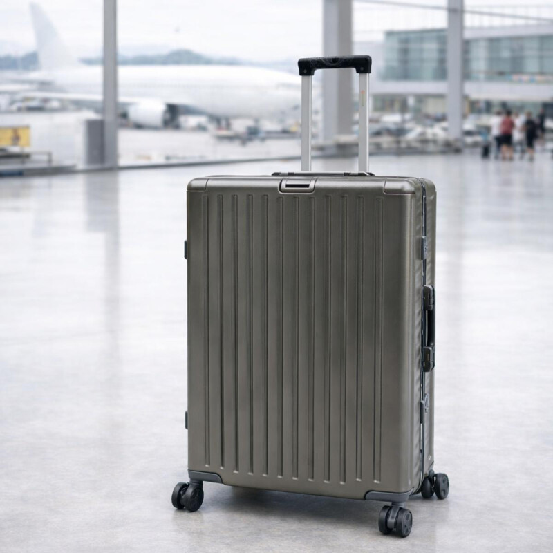 Valija Rígida de Policarbonato con Ruedas 28' Gris Acero