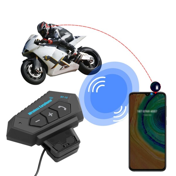 Intercomunicador Motos Auriculares Manos Libres Bt Casco Variante Color Negro