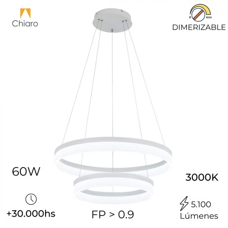 Colgante led 2 Fajas de anillos- 60W Dimerizable Colgante led 2 Fajas de anillos- 60W Dimerizable
