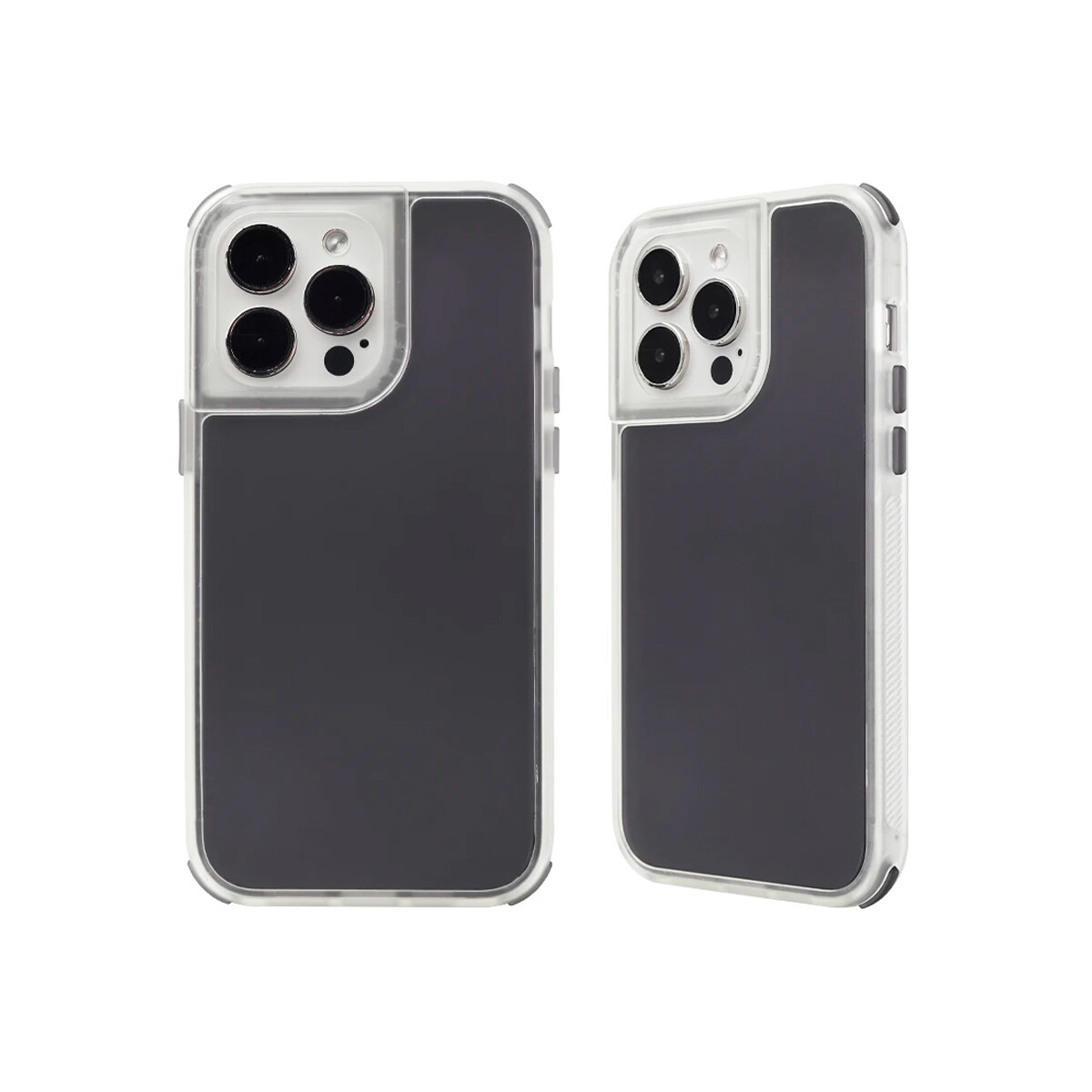 Protector iPhone 15 Pro Max rígido transparente color negro 