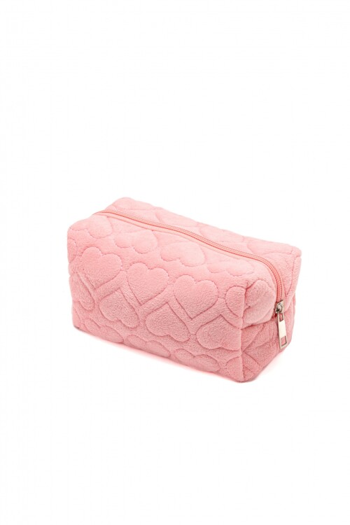 Estuche Matelaseado Corazones Rosado