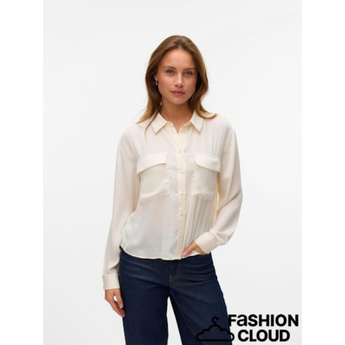 VMFABIANA LS SHIRT VMA NOOS - BIRCH 