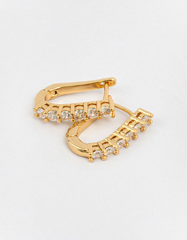 Aros Argollas Con cubic zirconia Argollas Oro Zirconia - Dorado