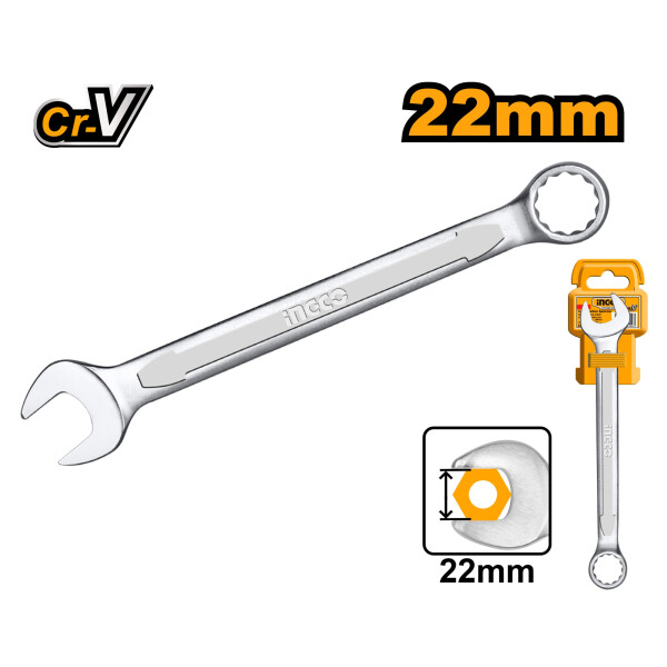 LLAVE COMBINADA BOCA Y ESTRIADA 22 MM CR-V INGCO HCSPA221 LLAVE COMBINADA BOCA Y ESTRIADA 22 MM CR-V INGCO HCSPA221