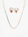 Bijouterie Set Set Aros Chapones Y Collar - Dorado