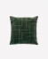 Almohadón Prila 100% algodón terciopelo verde con bordado geométrico 45 x 45 cm