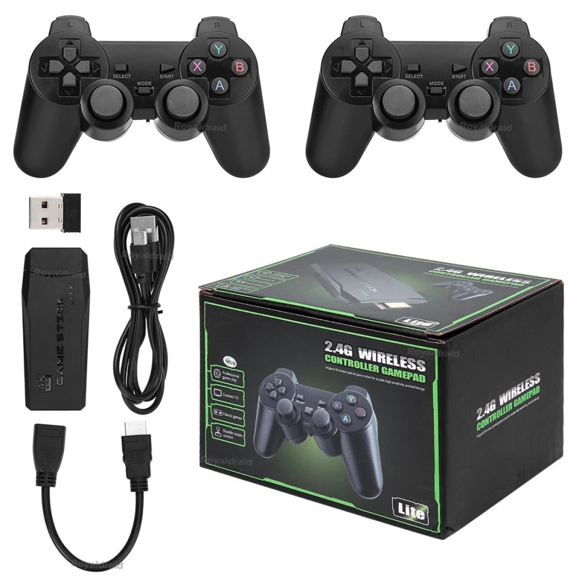 CONSOLA VIDEOJUEGOS 4K CON 2 CONTROLES - NEGRO 