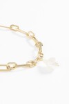 Collar gargantilla acero dije perla dorado