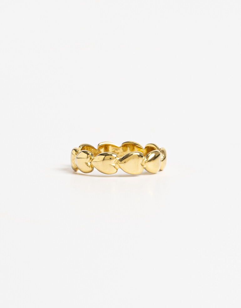 Anillos Chicos Metal Anillo De Acero Corazones - Dorado