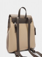 Mochila Color Block Con Solapa beige