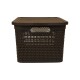 Set x2 Caja simil ratán 15 lts CHOCOLATE
