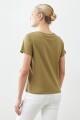 Remera puff print verde oliva