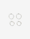 Aros Argollas Set Metal Set De Argollas Plata 925 - Plateado