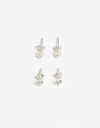 Aros Sets Perlas Set De Aros Plata 925 - Plateado
