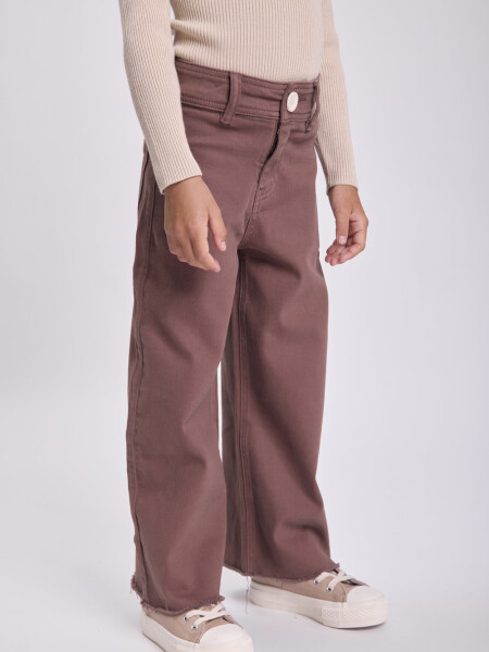 Pantalón jean ancho Marrón