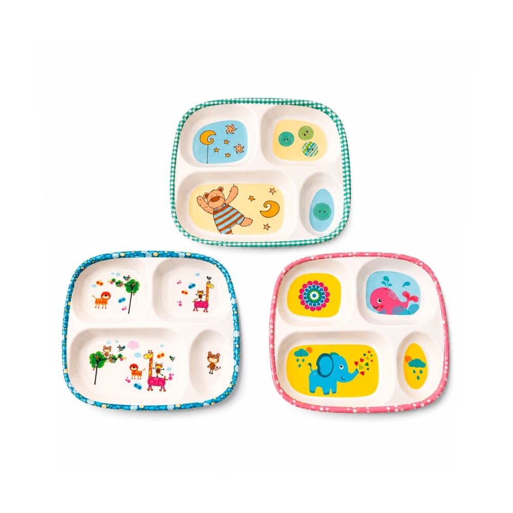 Plato de melamina infantil surtido 23x20 cms Plato de melamina infantil surtido 23x20 cms