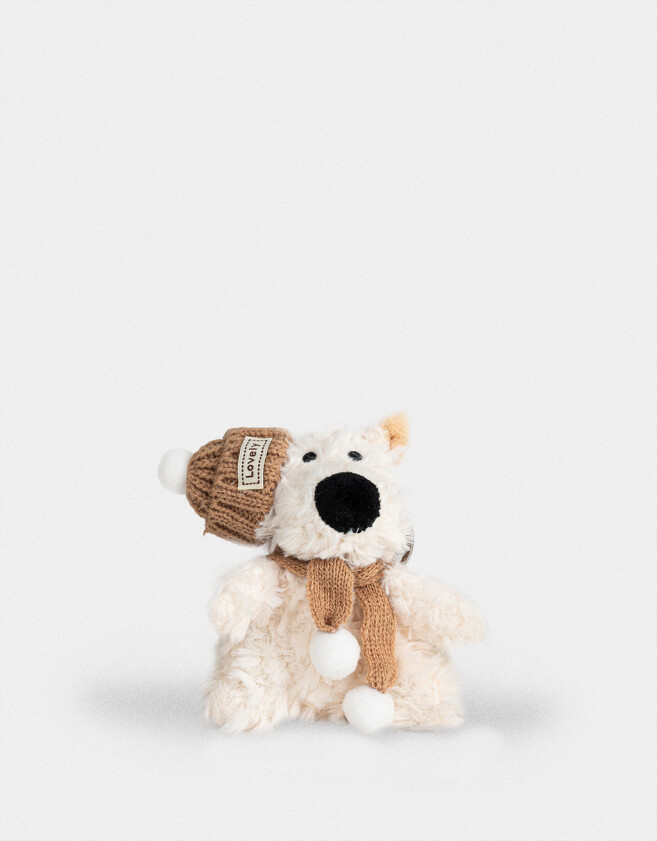 Llavero Peluche Llavero Y Charm De Peluche De Perrito - Blanco Crema