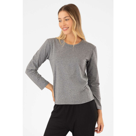 Remera algodón elastano Gris melange