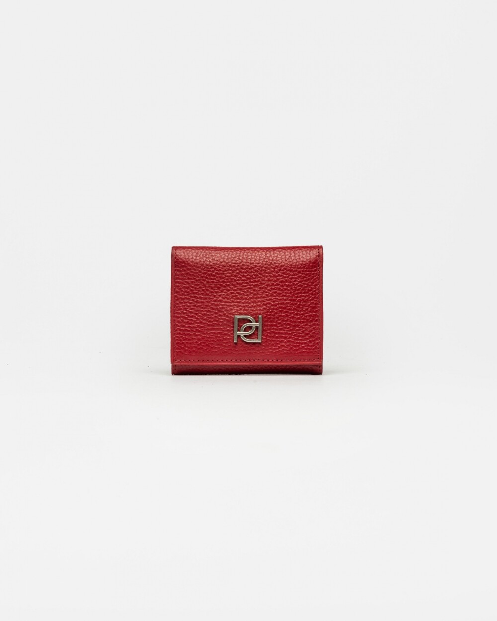 Billetera Cloe en cuero graneado Rojo