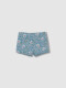 Traje De Baño Estampado Flores Azul Pato
