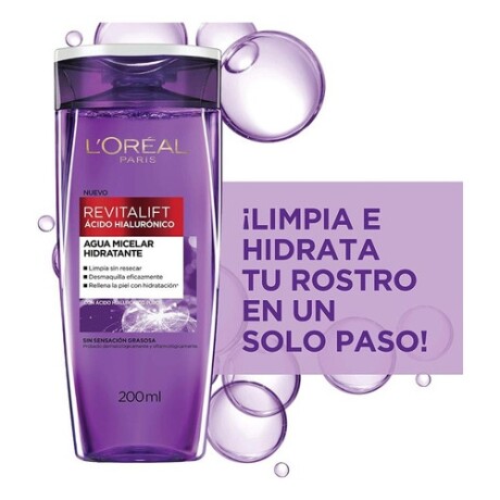 Agua Micelar Revitalift L'Oreal ácido hialurónico 200ml Agua Micelar Revitalift L'Oreal ácido hialurónico 200ml