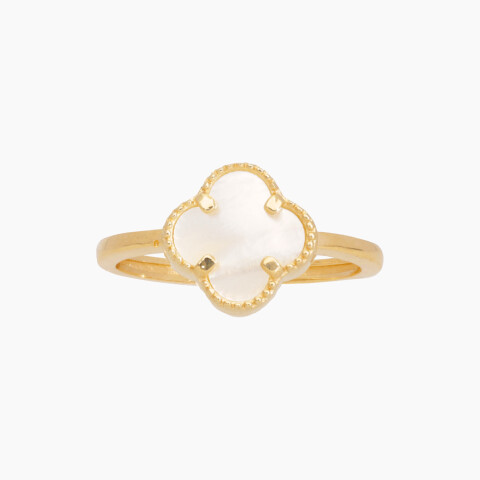Anillo en oro 18K estilo Van Cleef con piedra nácar Anillo En Oro 18k Estilo Van Cleef Con Piedra Nácar