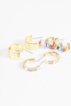 Set caravanas strass aros dorado