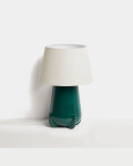 Lámpara de mesa Odra de cerámica crudo acabado brillante verde acabado brillante