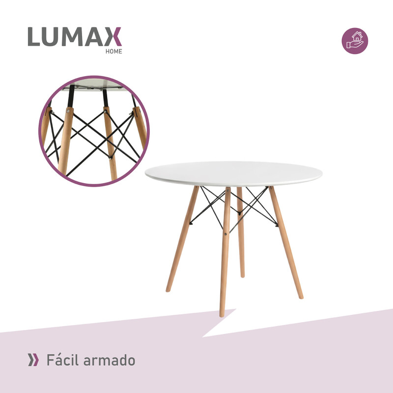 Mesa Eames Redonda 120cm Patas De Madera Calidad Premium Mesa Eames Redonda 120cm Patas De Madera Calidad Premium